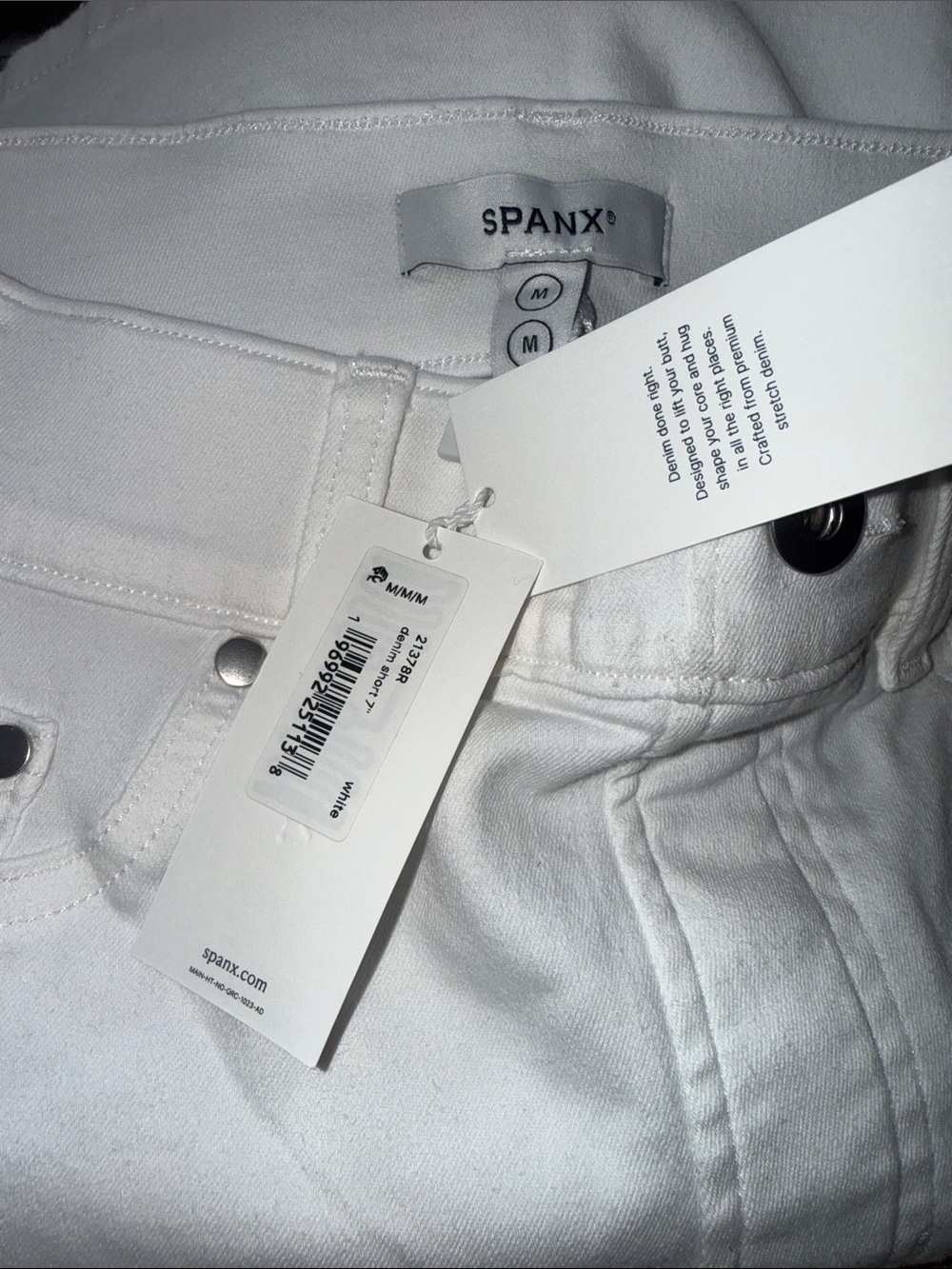 NWT SPANXshape™ Original EveryWear Jean Short - 7" inseam White #21378R SZ-M - Picture 8 of 8